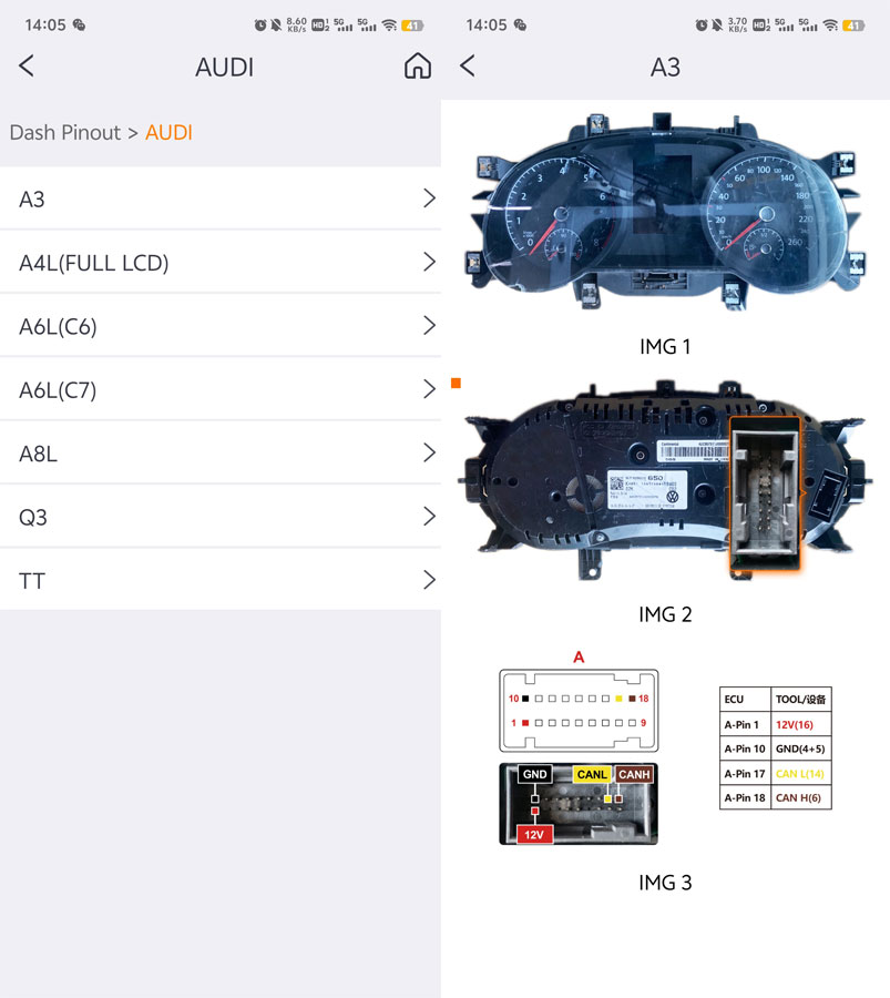 obdstar mt203 dash pinout